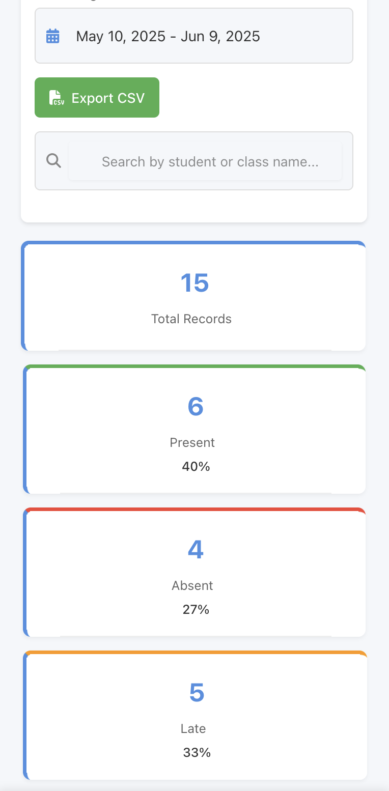 Attendance Management Interface
